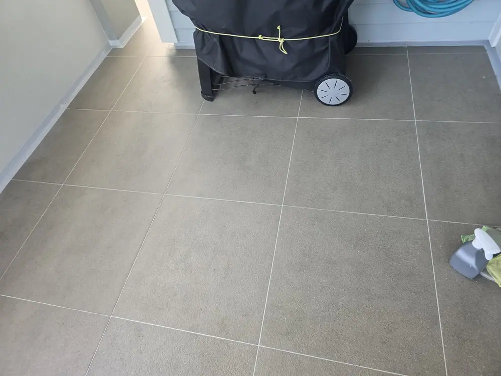 Outdoor patio after grout restoration