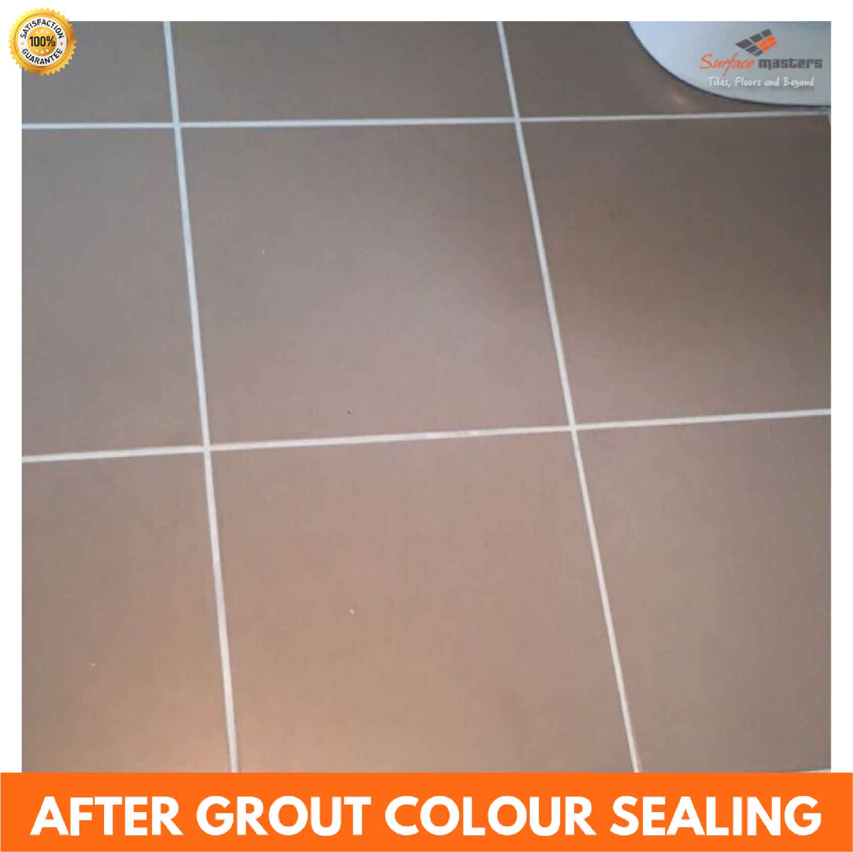 Tiled Floor After Applying Grout Sealer
